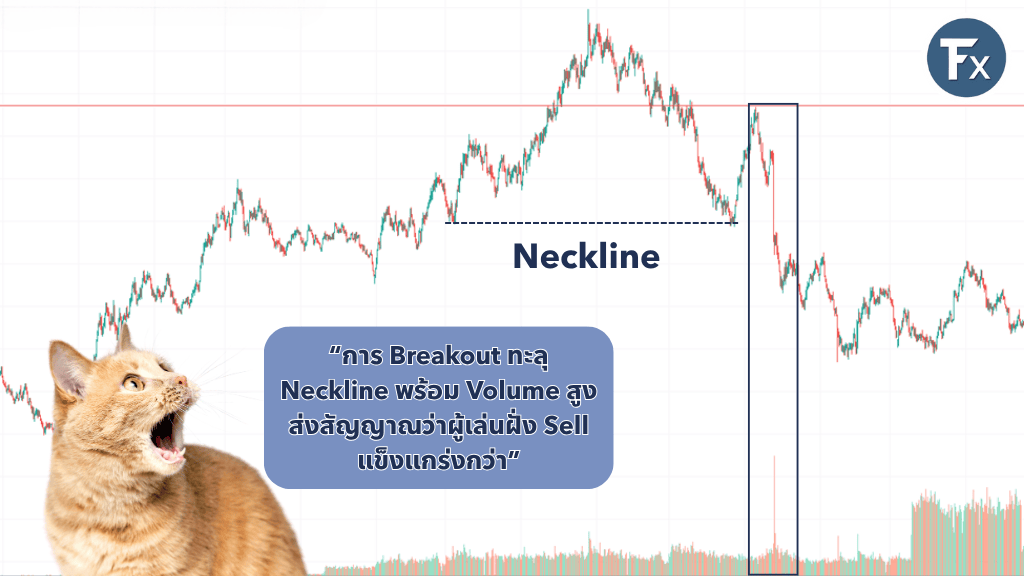 การทะลุเส้น Neckline พร้อม Volume สูงเพื่อยืนยันสัญญาณ