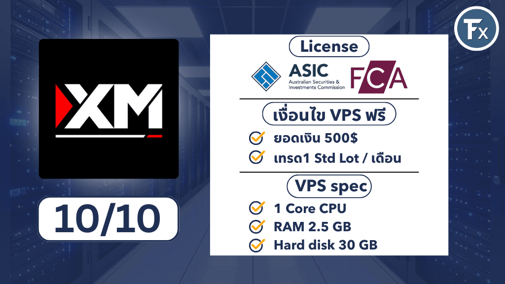 เงื่อนไขและสเปก VPS ฟรีของโบรกเกอร์ XM