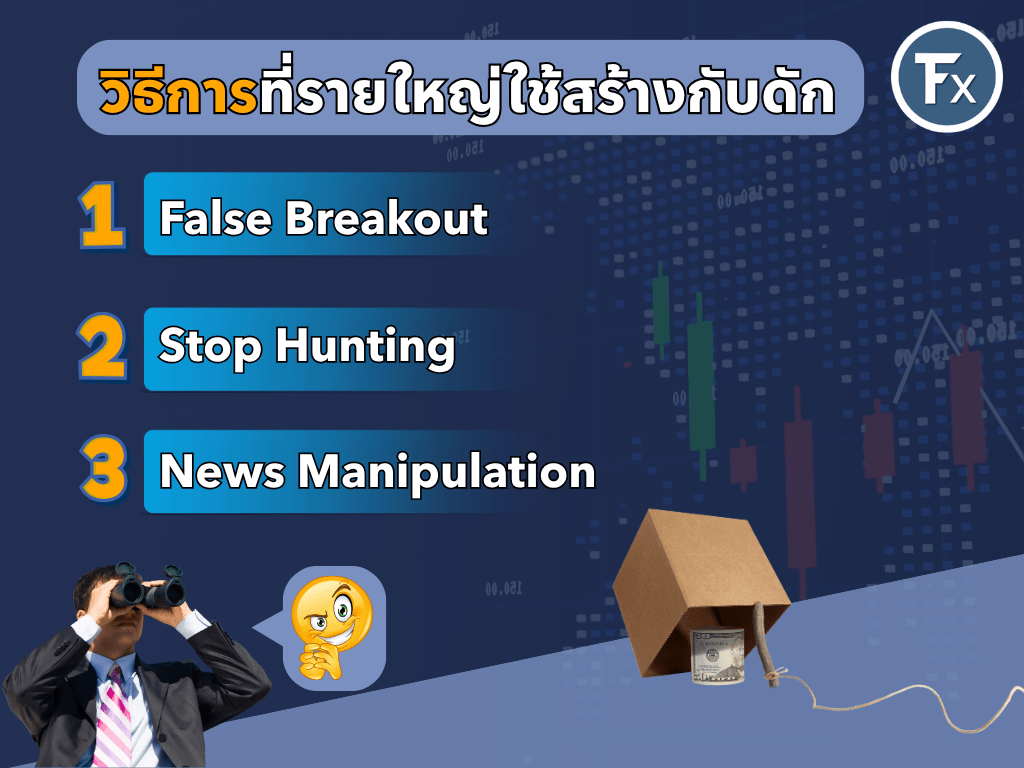 3 วิธีการที่รายใหญ่ใช้สร้างกับดักเทรดเดอร์