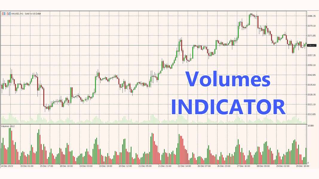 รูปที่ 1 ตัวอย่างการแสดงผลของ Volumes Indicator
