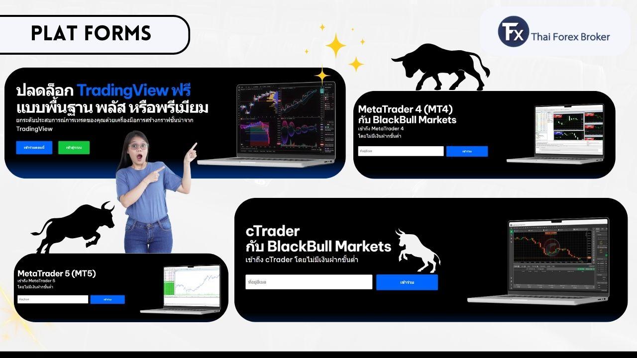 แพลตฟอร์มการเทรด MT4, MT5, cTrader และ TradingView