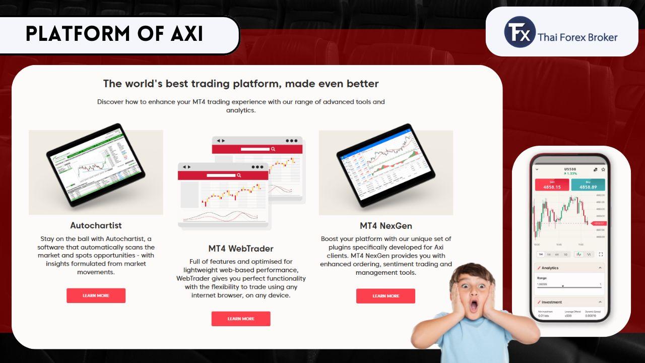 ภาพรวมแพลตฟอร์มการเทรดของโบรกเกอร์ Axi