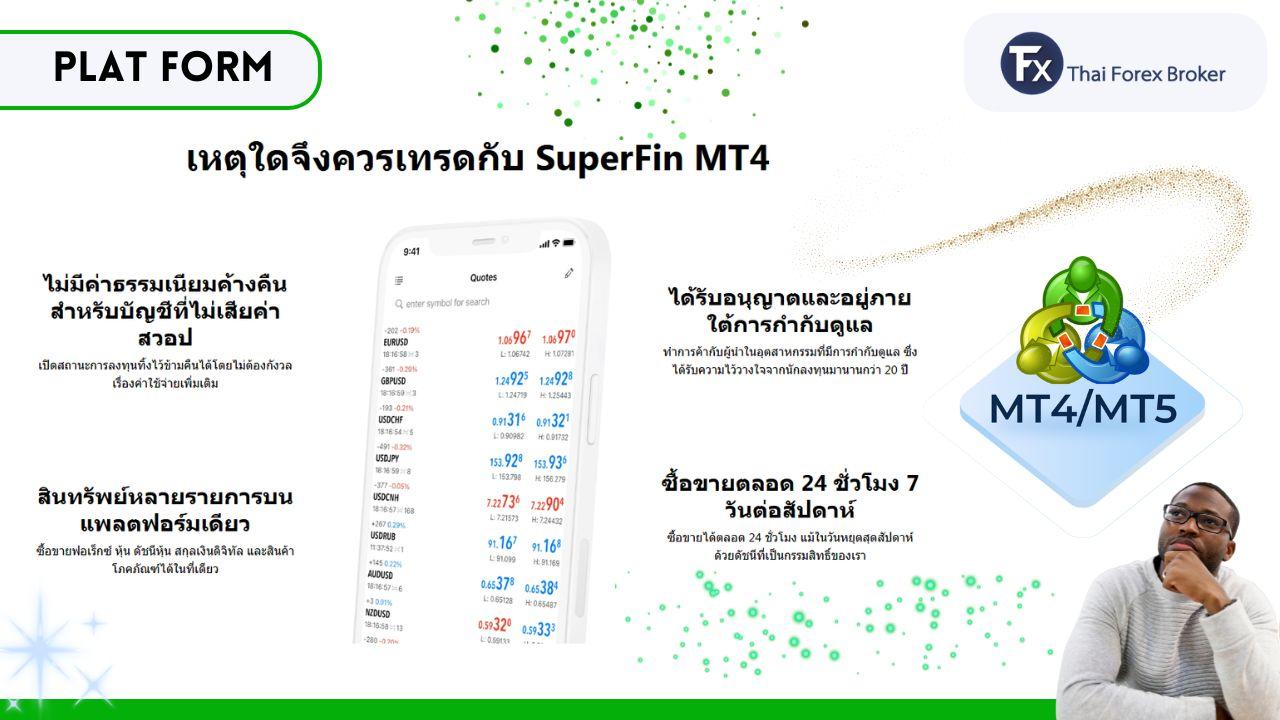แพลตฟอร์มการเทรด MT4 และจุดเด่นของ Super Fin